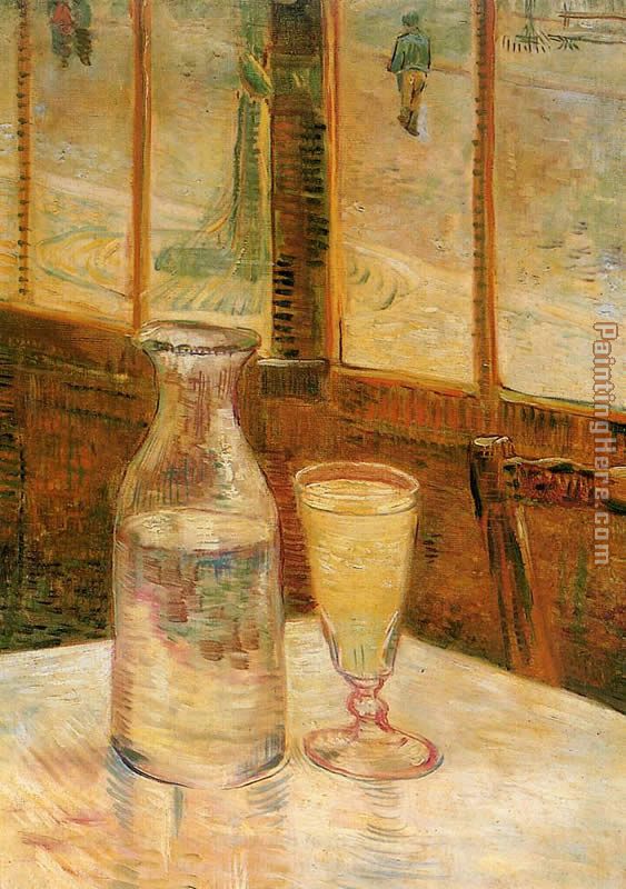 with Absinthe painting - Vincent van Gogh with Absinthe art painting